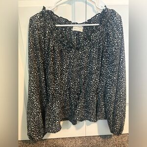 Black and White Patterned Blouse